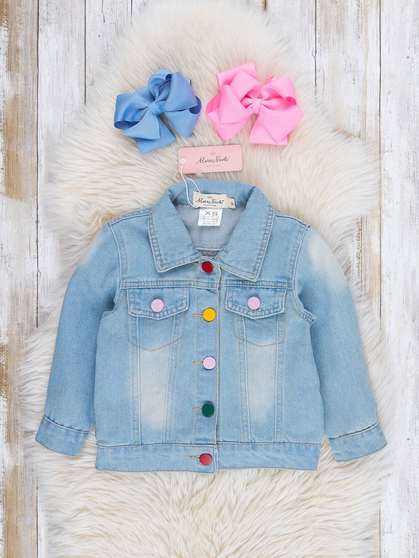 Rainbow Sequin Denim Jacket - Restocked!