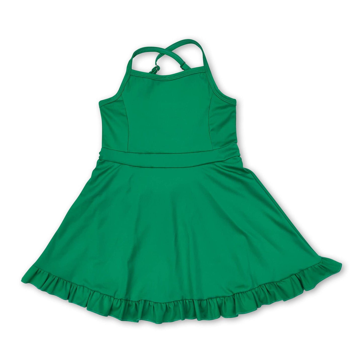 Crisscross straps ruffle girls summer active wear