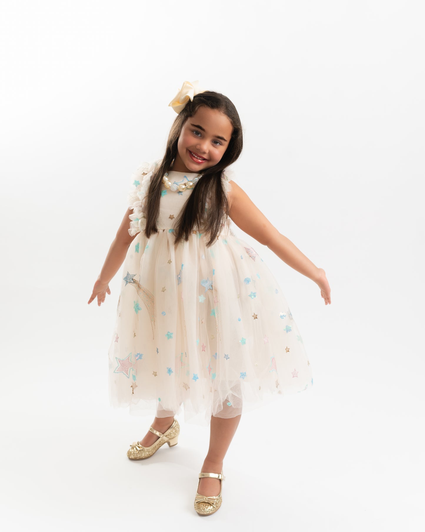 *RESTOCKED*Cream Tulle Star Dress | Birthday Dress