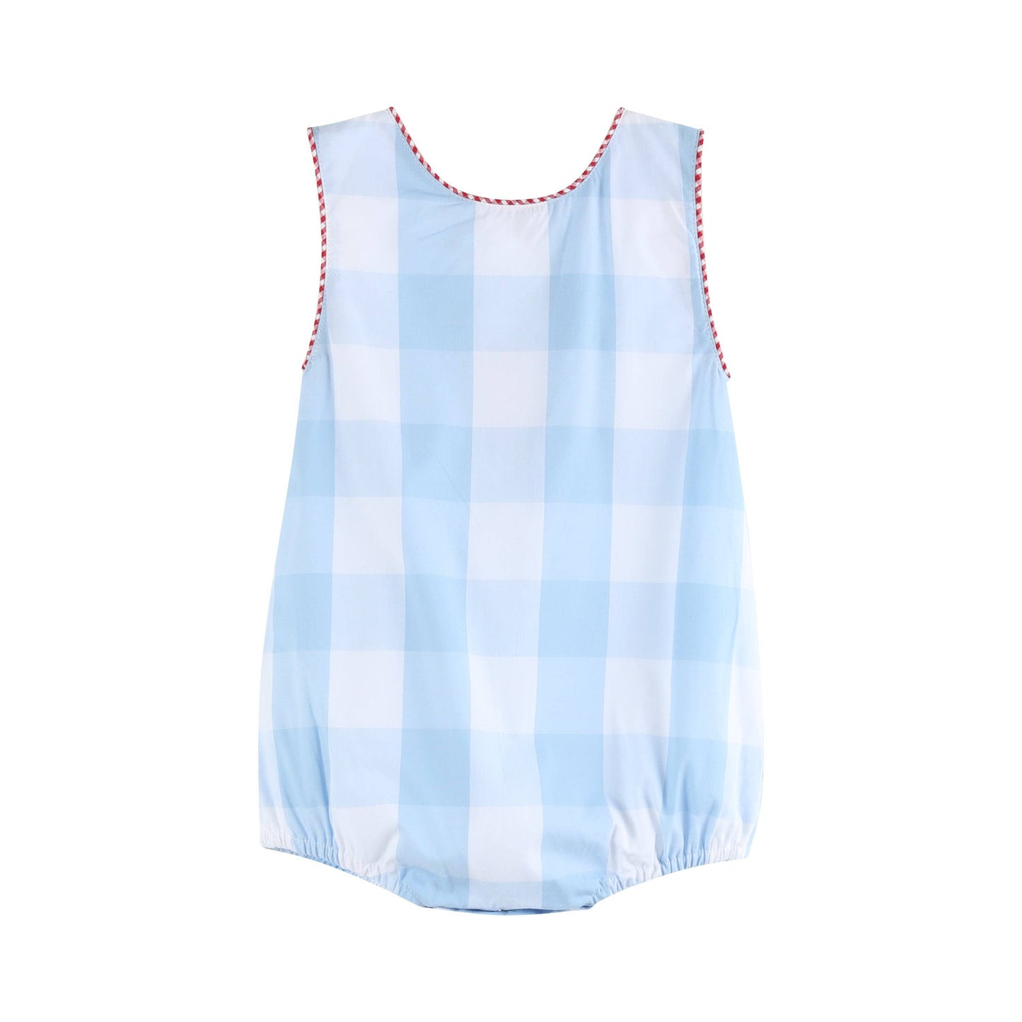 Light Blue Gingham American Flag Romper