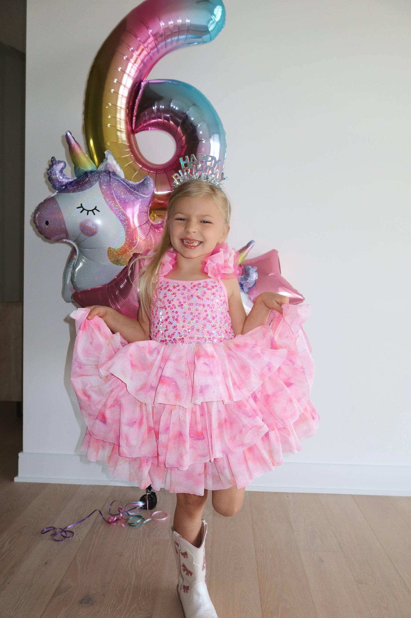 Ombre Pink Sparkle Tulle Dress | Birthday Dress