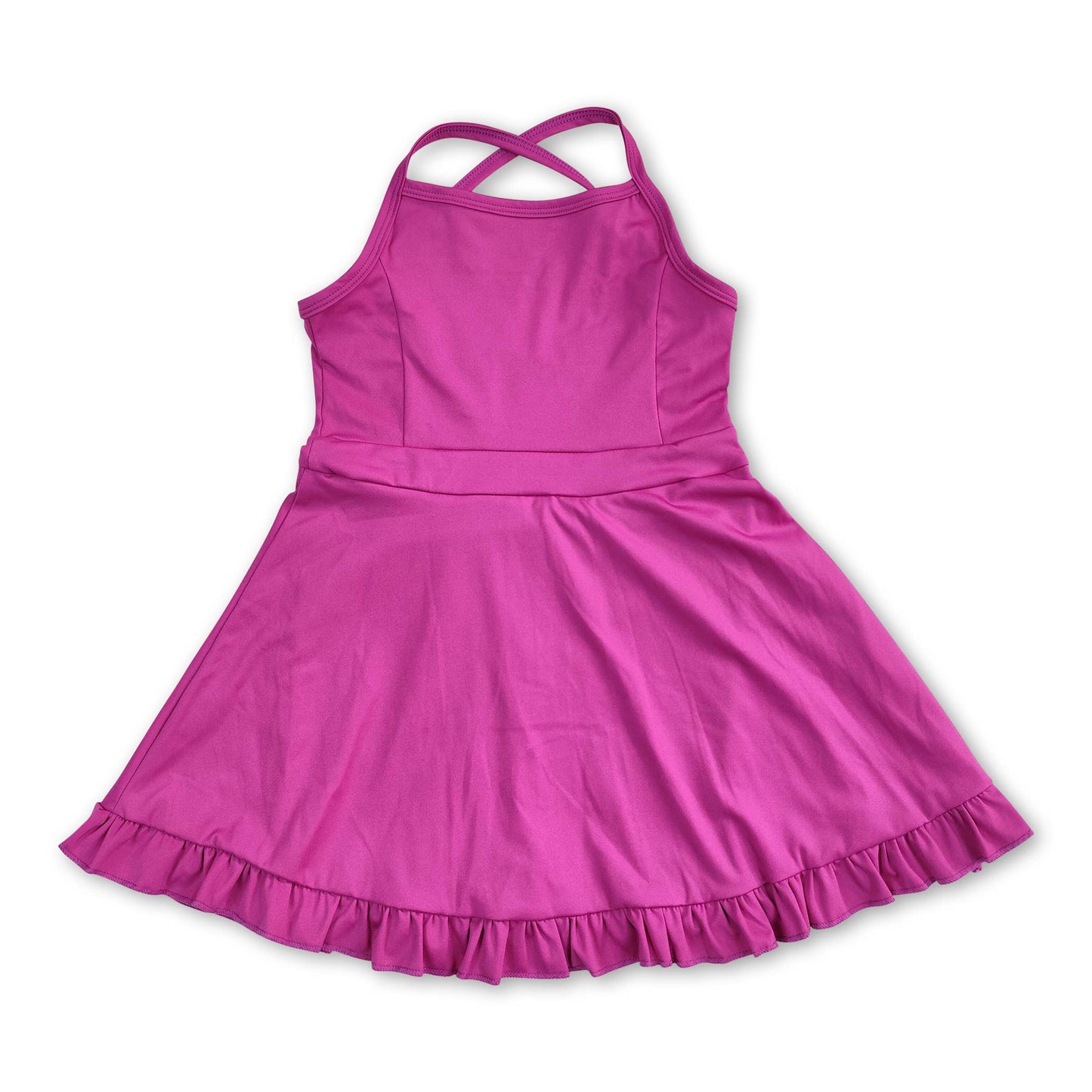 Crisscross straps ruffle girls summer active wear