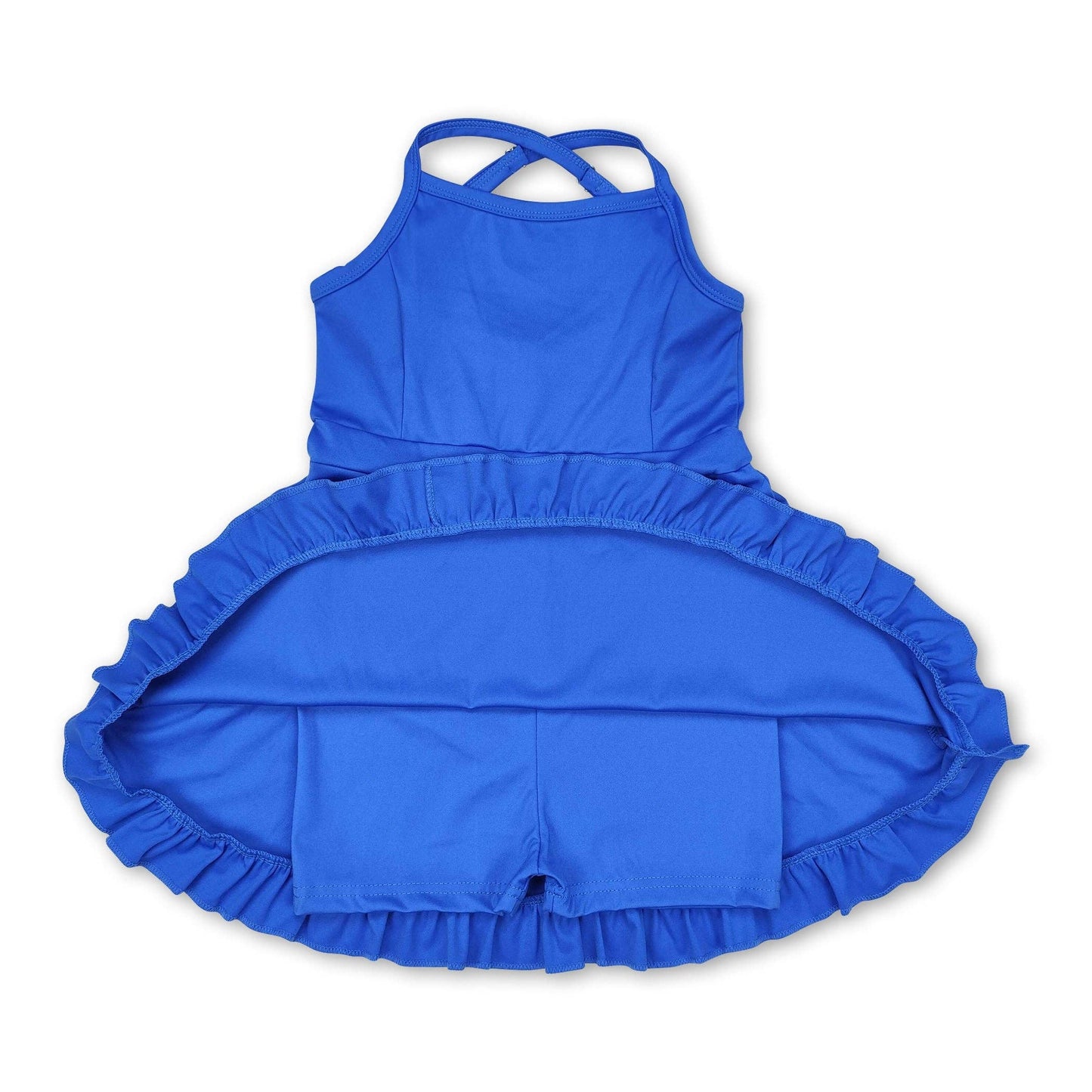 Crisscross straps ruffle girls summer active wear