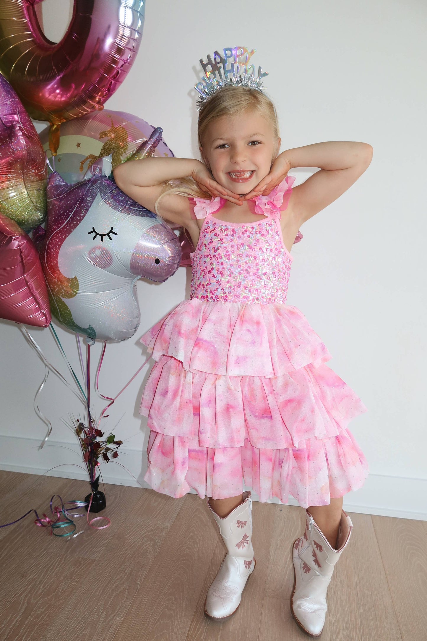 Ombre Pink Sparkle Tulle Dress | Birthday Dress