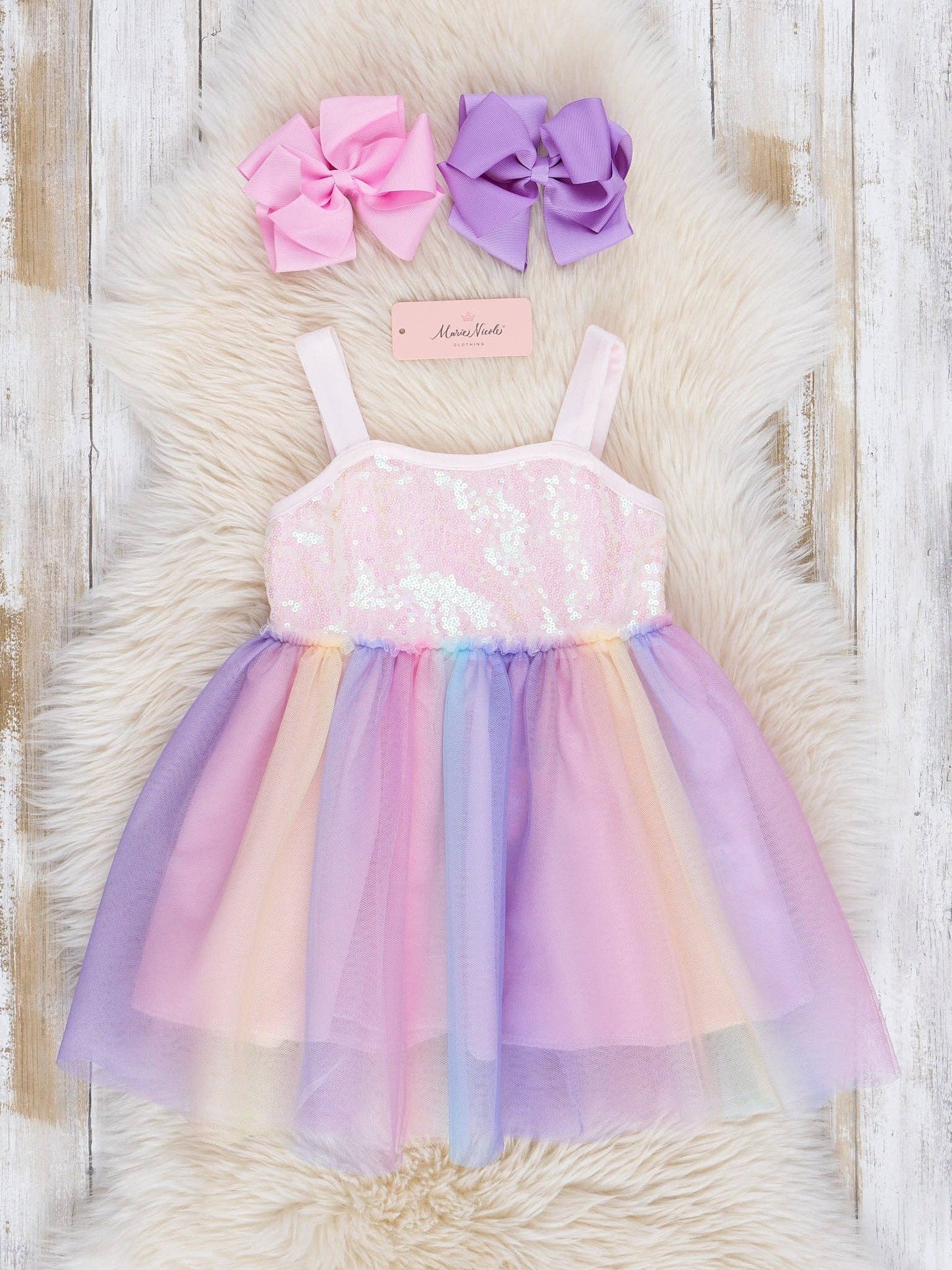 Purple Rainbow Tulle Dress