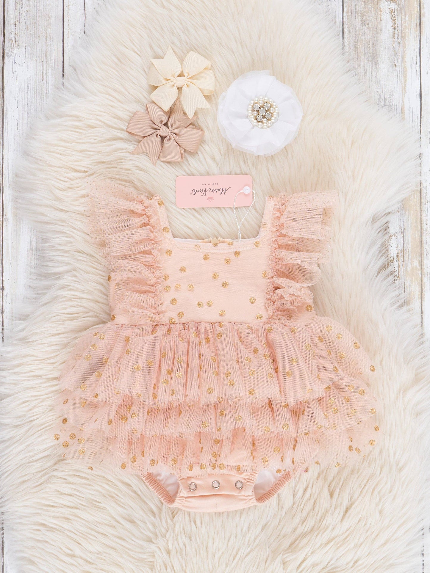 Soft Blush Sparkle Tiered Tulle Bubble