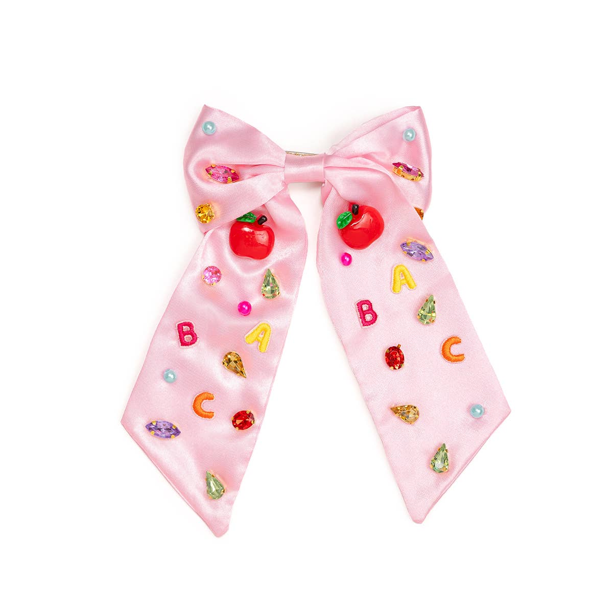 Back To School Cutie Gemstone Hair Bow Clip - Hair Bows