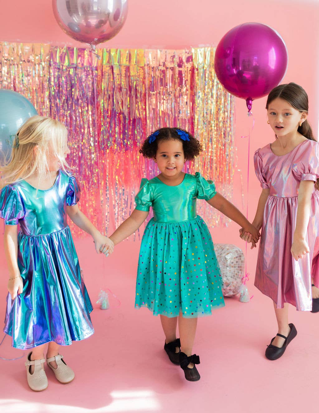 Puff Dress in Pink Lamé