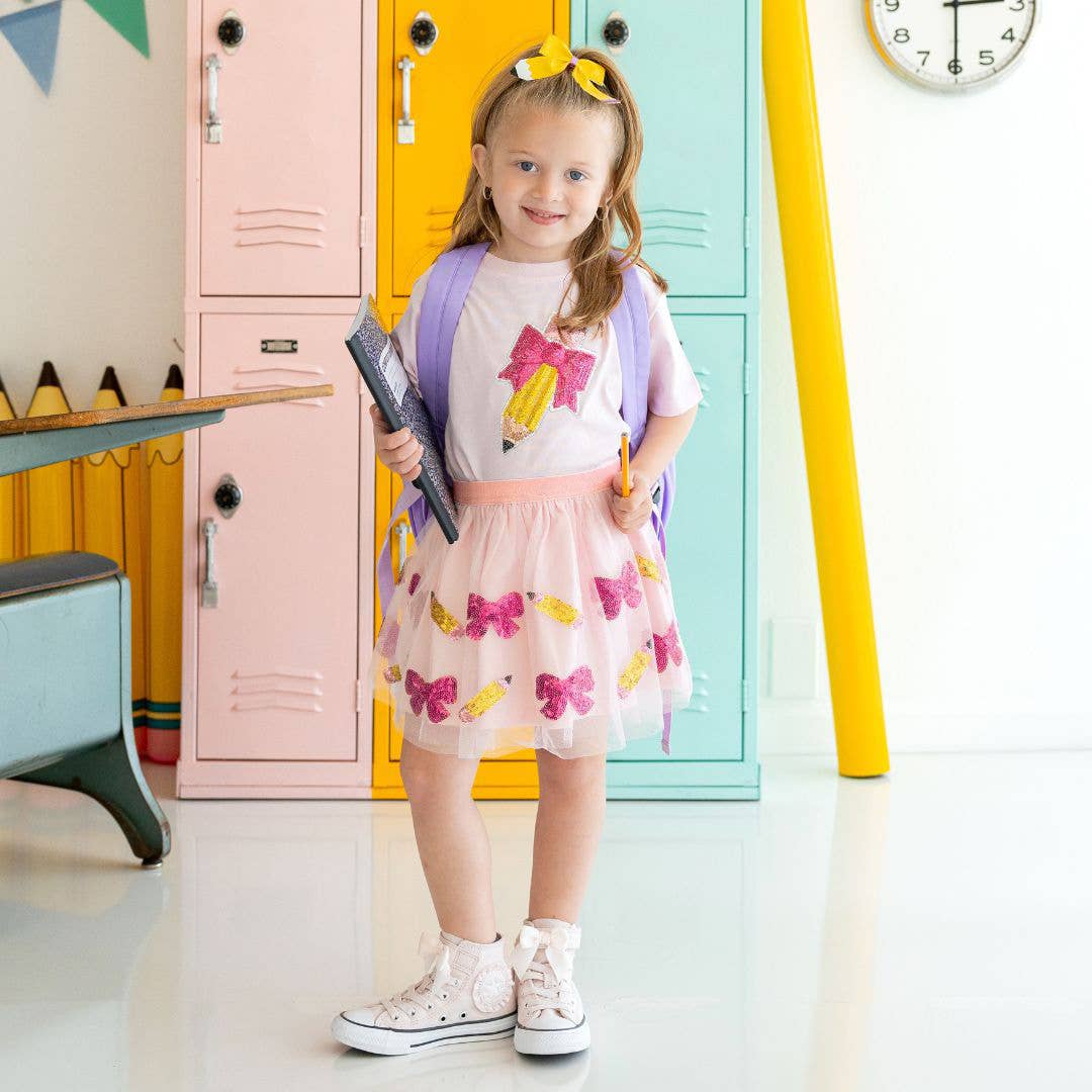 Back to School Cutie Sequin Tutu - Kids Clothing