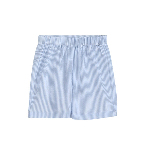 Boys Blue Seersucker Bunnies Smocked Shirt and Shorts Set