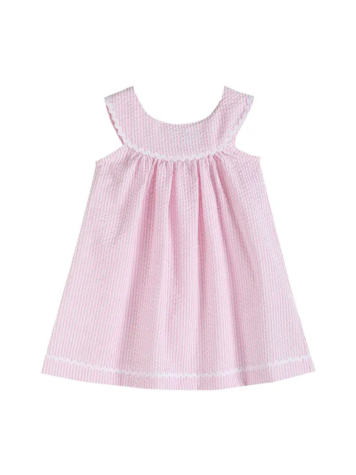 Girls Light Pink Yoke Dress