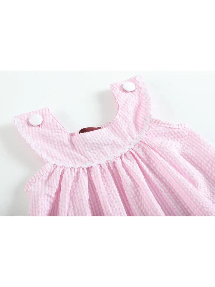Girls Light Pink Yoke Dress