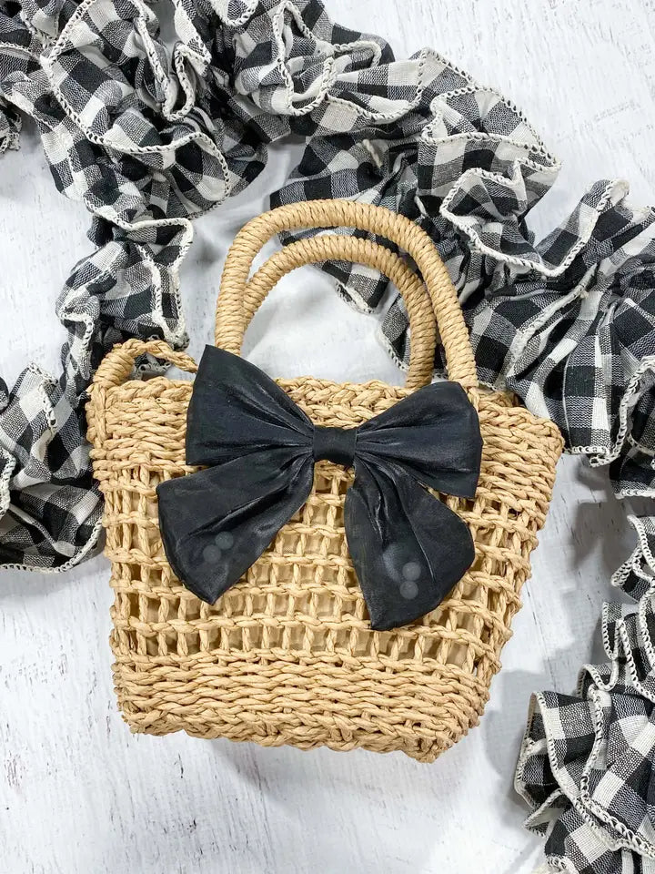 Purse Straw White & Black Option