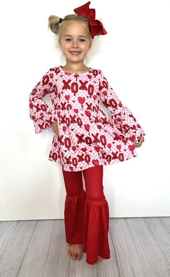 Pants Set XOXO Valentine's Day Girls Bell Bottom Pant Set