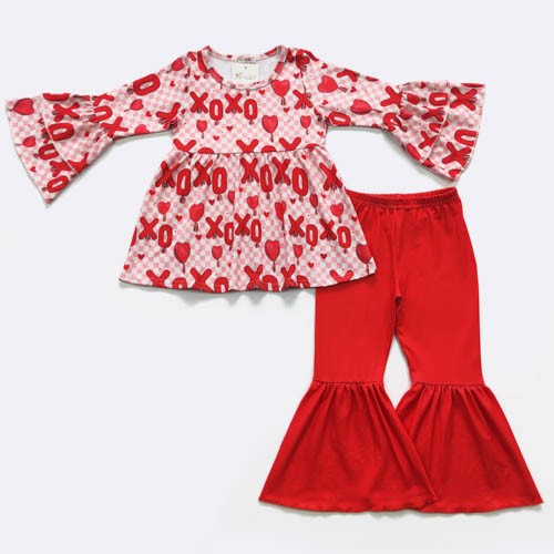 Pants Set XOXO Valentine's Day Girls Bell Bottom Pant Set
