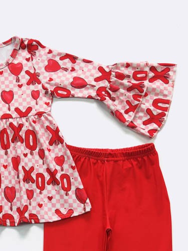 Pants Set XOXO Valentine's Day Girls Bell Bottom Pant Set