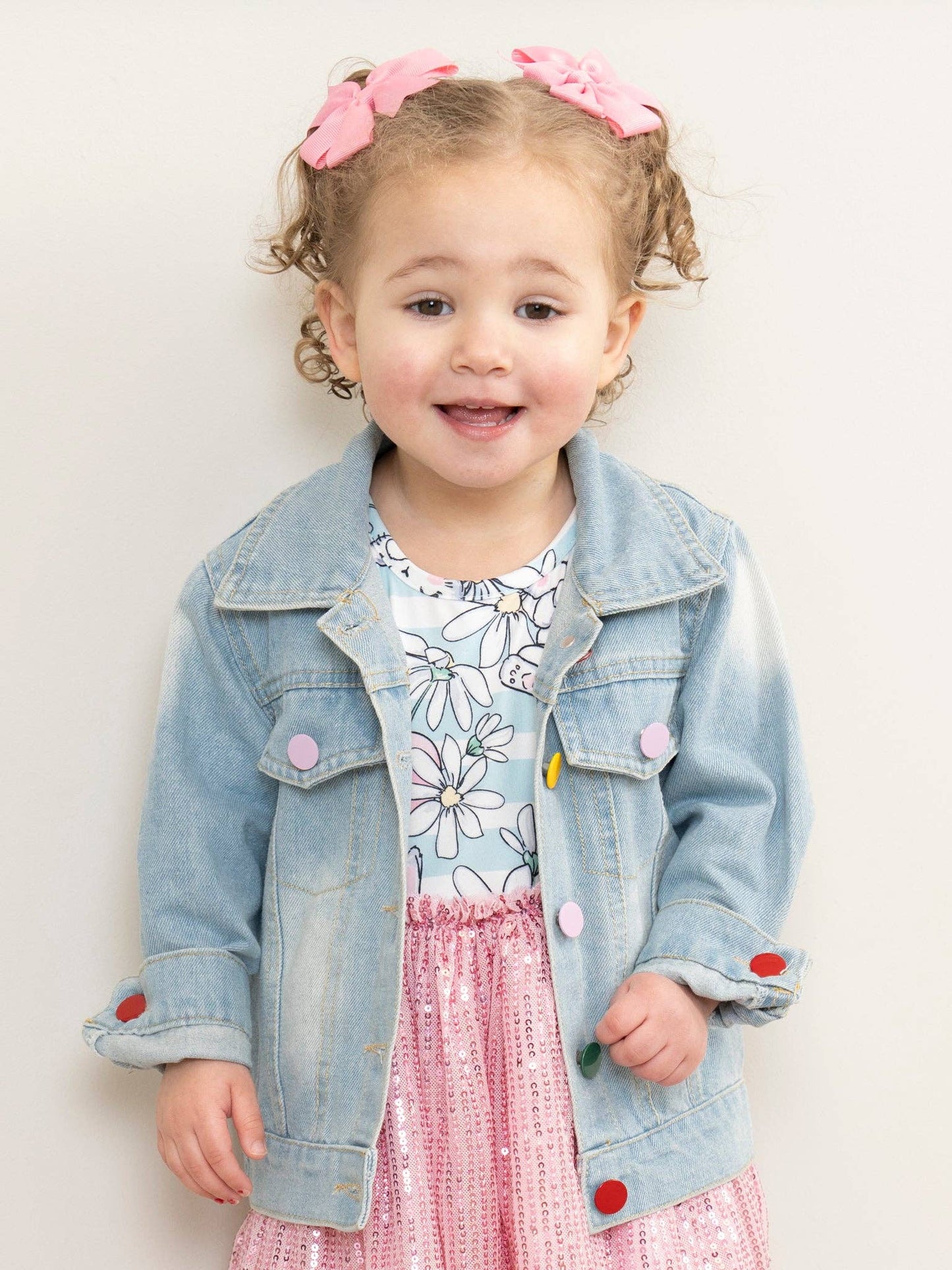 Rainbow Sequin Denim Jacket - Restocked!