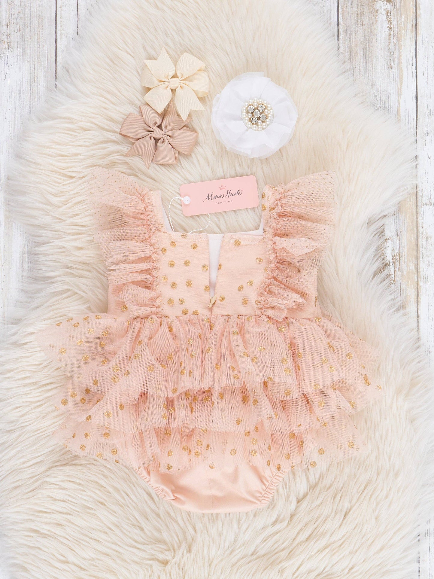Soft Blush Sparkle Tiered Tulle Bubble