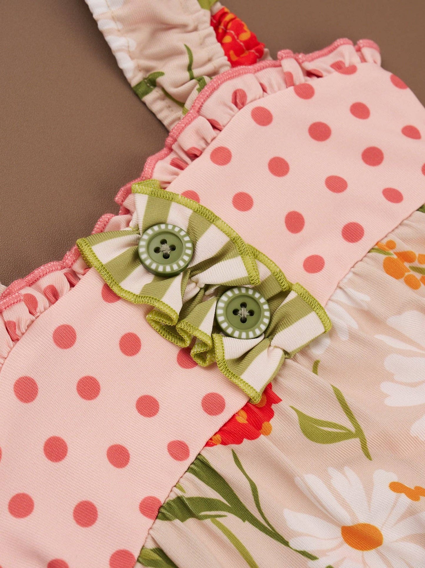 Daisy Janes Striped Floral Ruffle Bubble