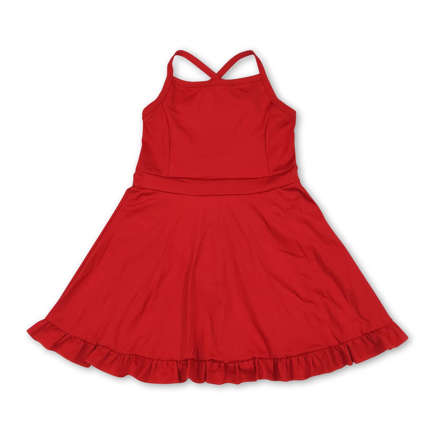Crisscross straps ruffle girls summer active wear