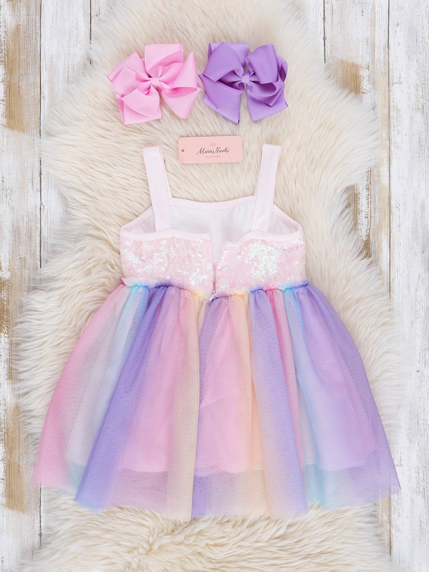 Purple Rainbow Tulle Dress