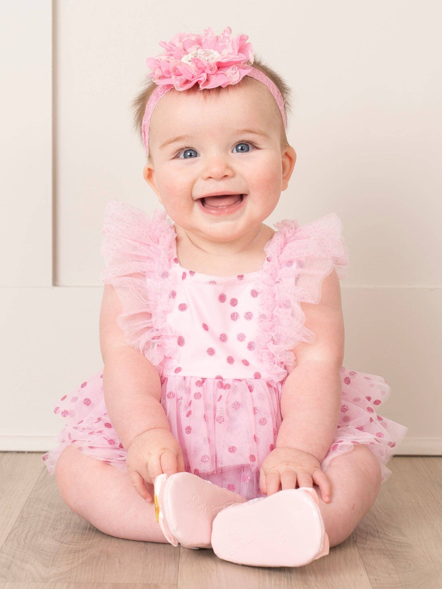 Pink Sparkle Dots Cupcake Tulle Bubble