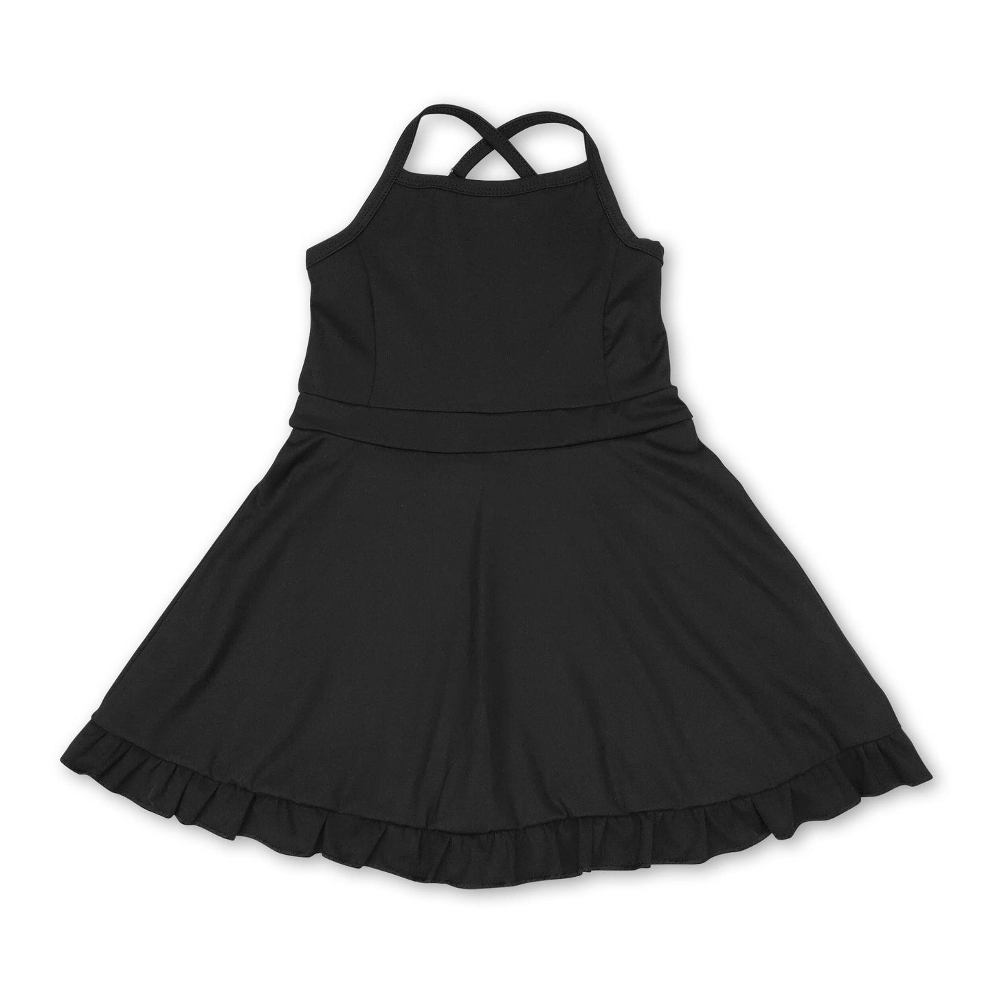 Crisscross straps ruffle girls summer active wear