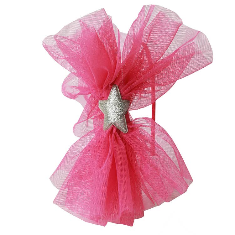Silver Tulle Star Headband