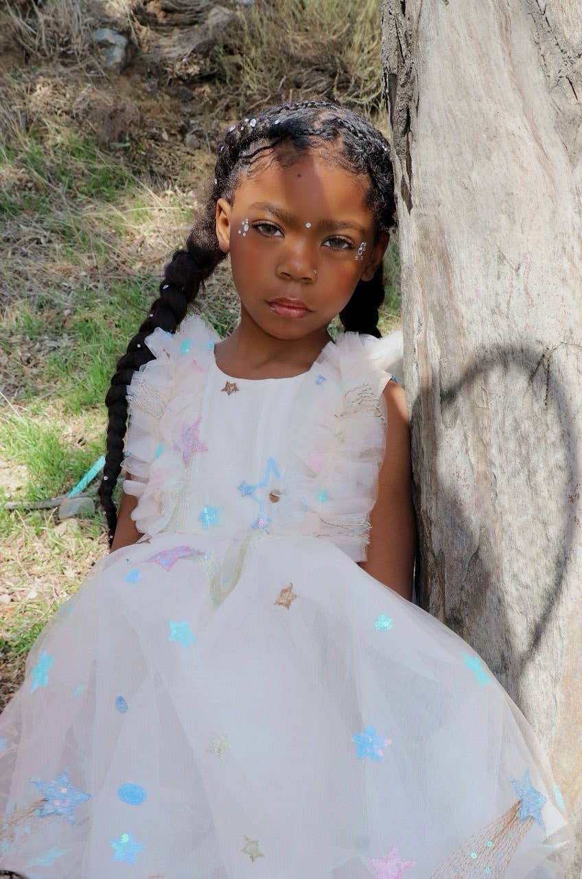 Cream Tulle Star Dress | Birthday Dress
