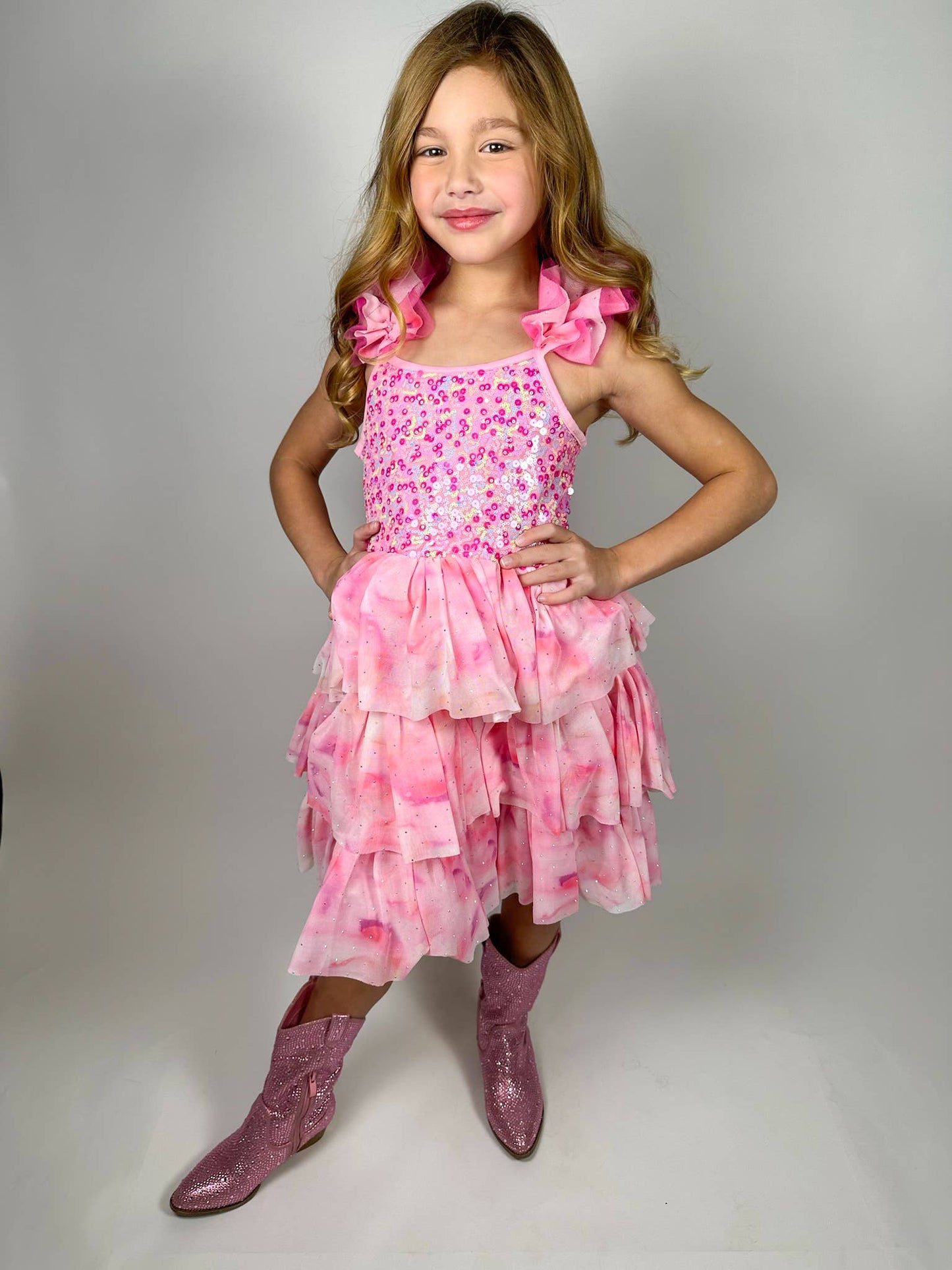 Ombre Pink Sparkle Tulle Dress | Birthday Dress