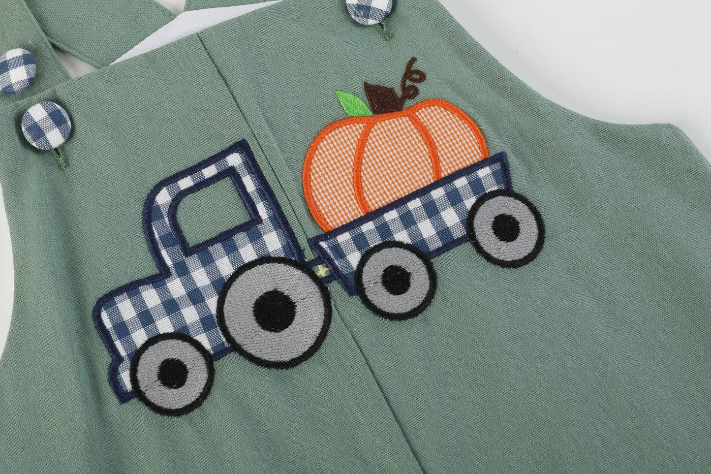 Green Pumpkin Tractor Overalls