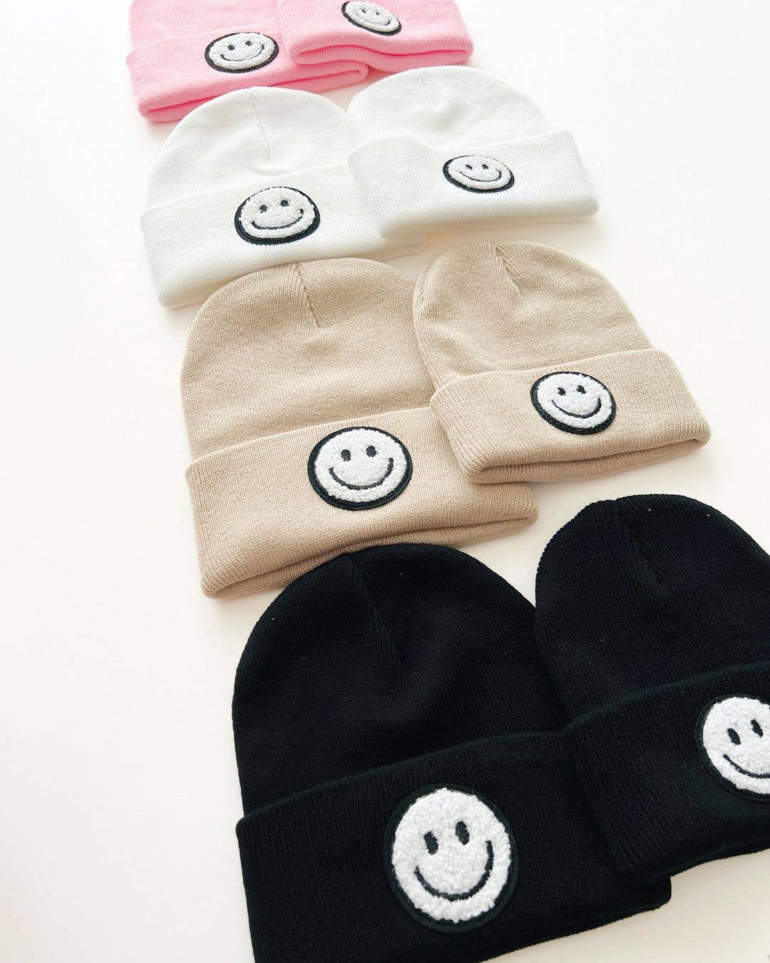 Smiley Baby Kids Beanie | White