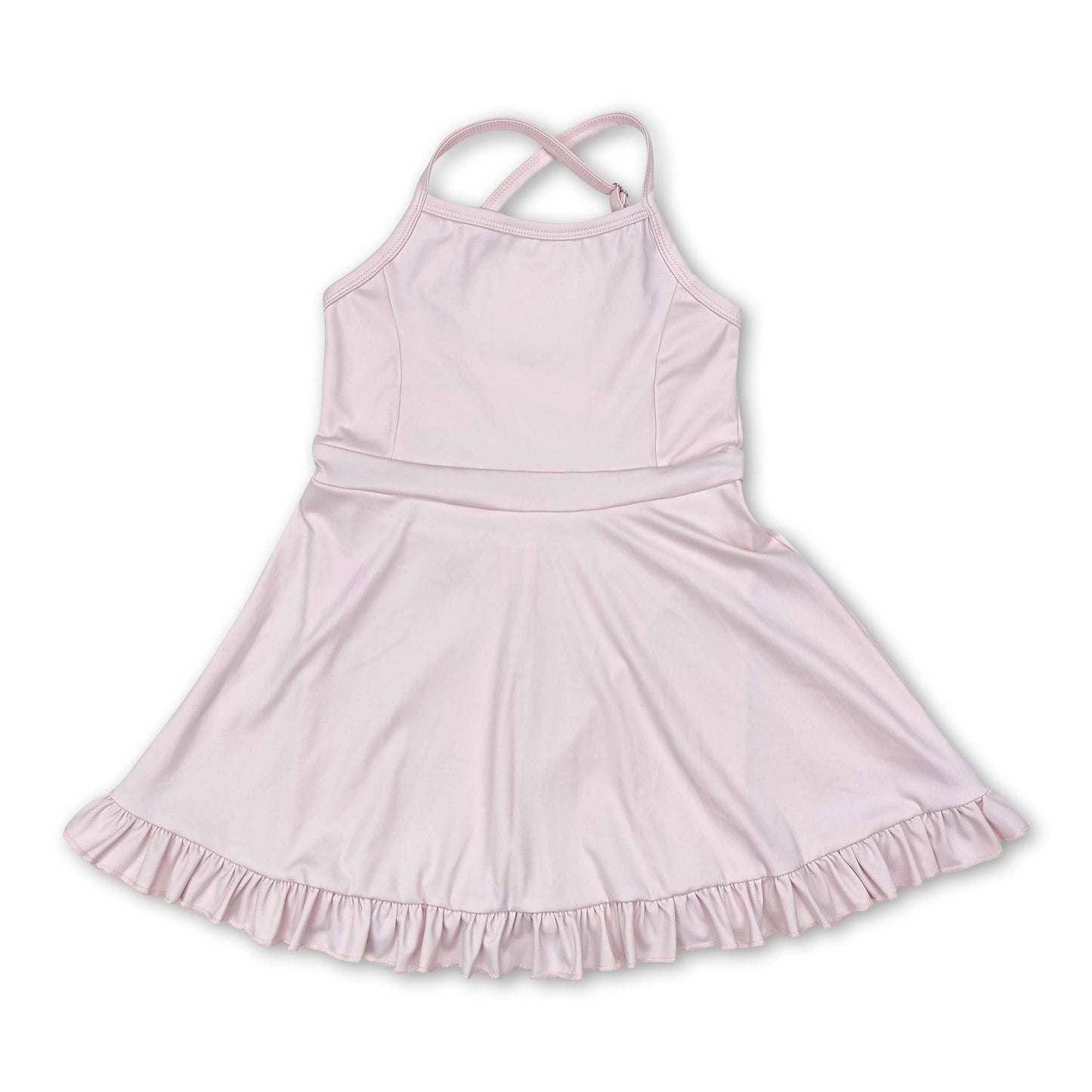 Crisscross straps ruffle girls summer active wear