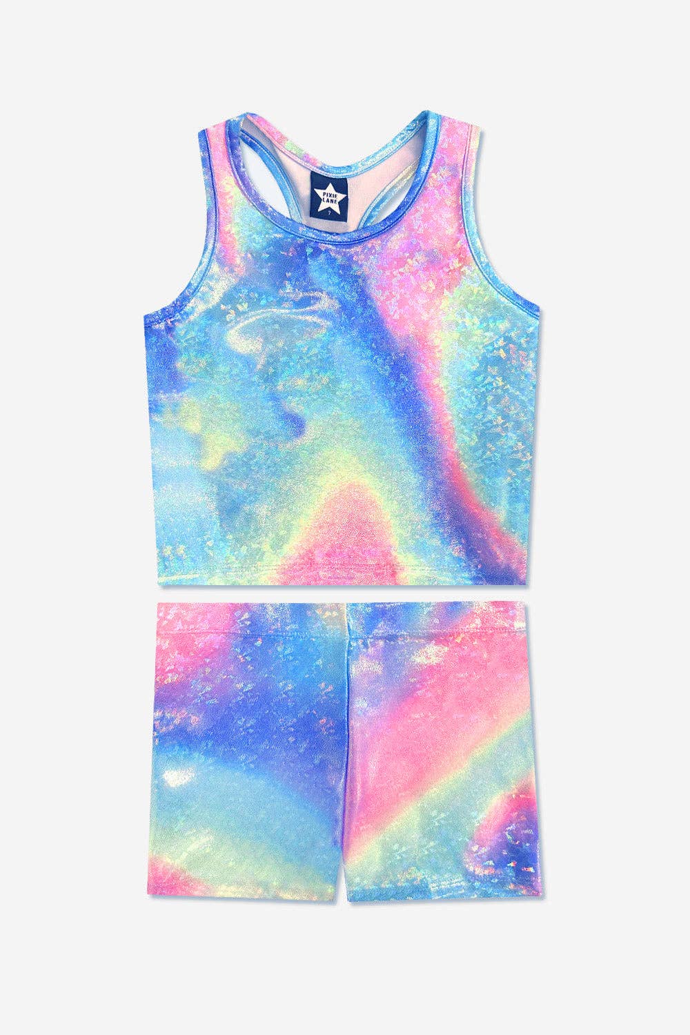 High Shine Cropped Racerback Tank & Tumble Short