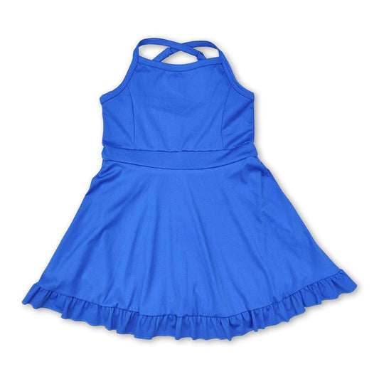 Crisscross straps ruffle girls summer active wear