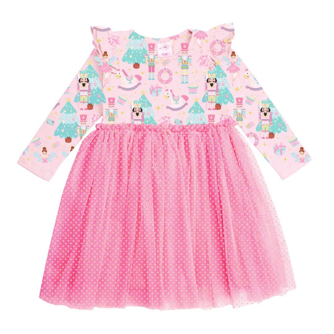 Nutcracker Christmas Long Sleeve Tutu Dress - Kids Christmas