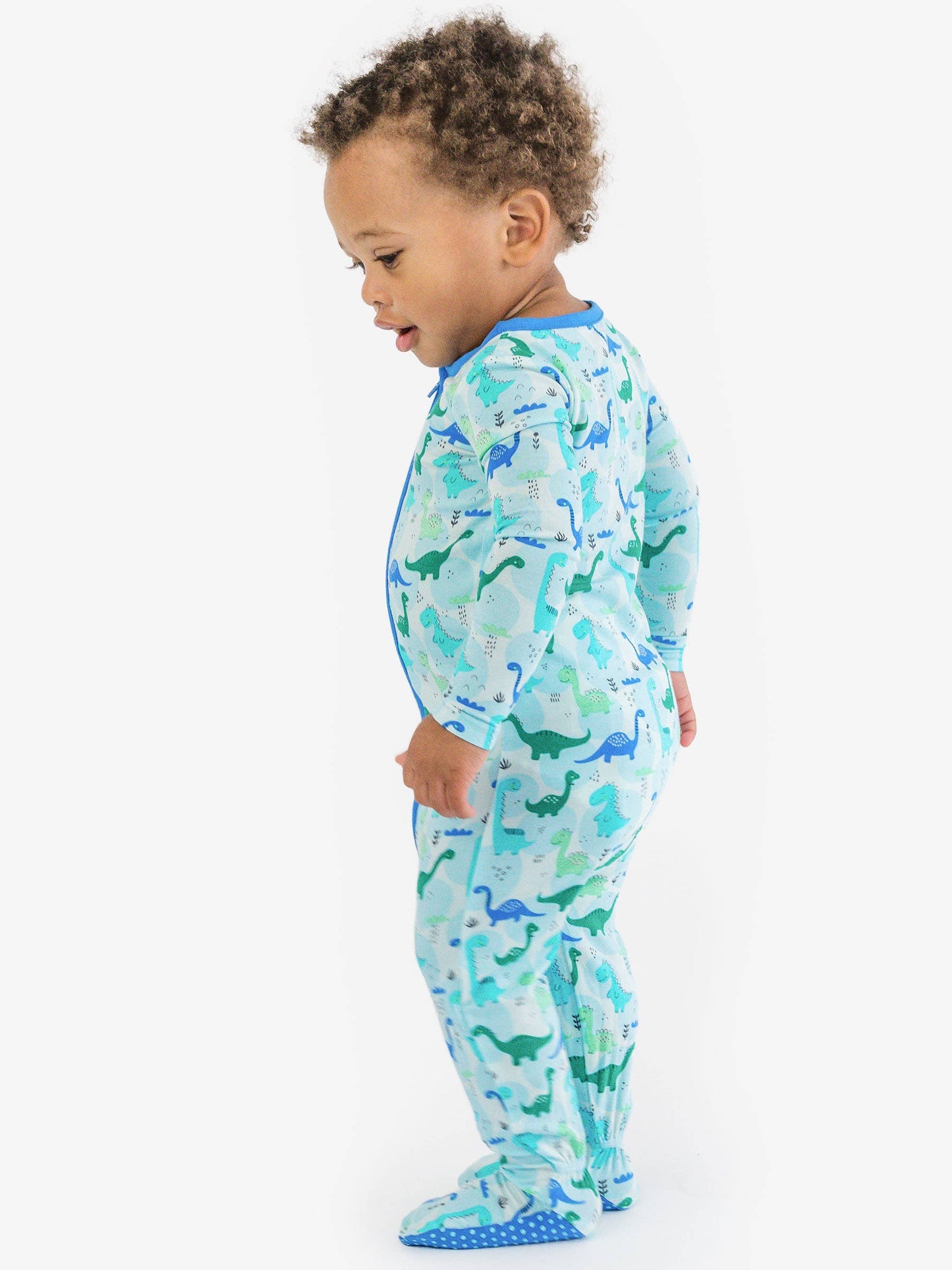 SoftSnooze™ Baby Bamboo Viscose Snuggle-Saurus Dinosaurs Footed One Piece Pajama