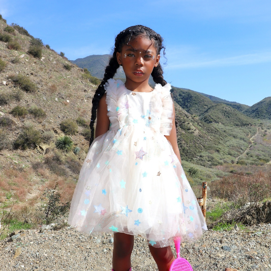 Cream Tulle Star Dress | Birthday Dress