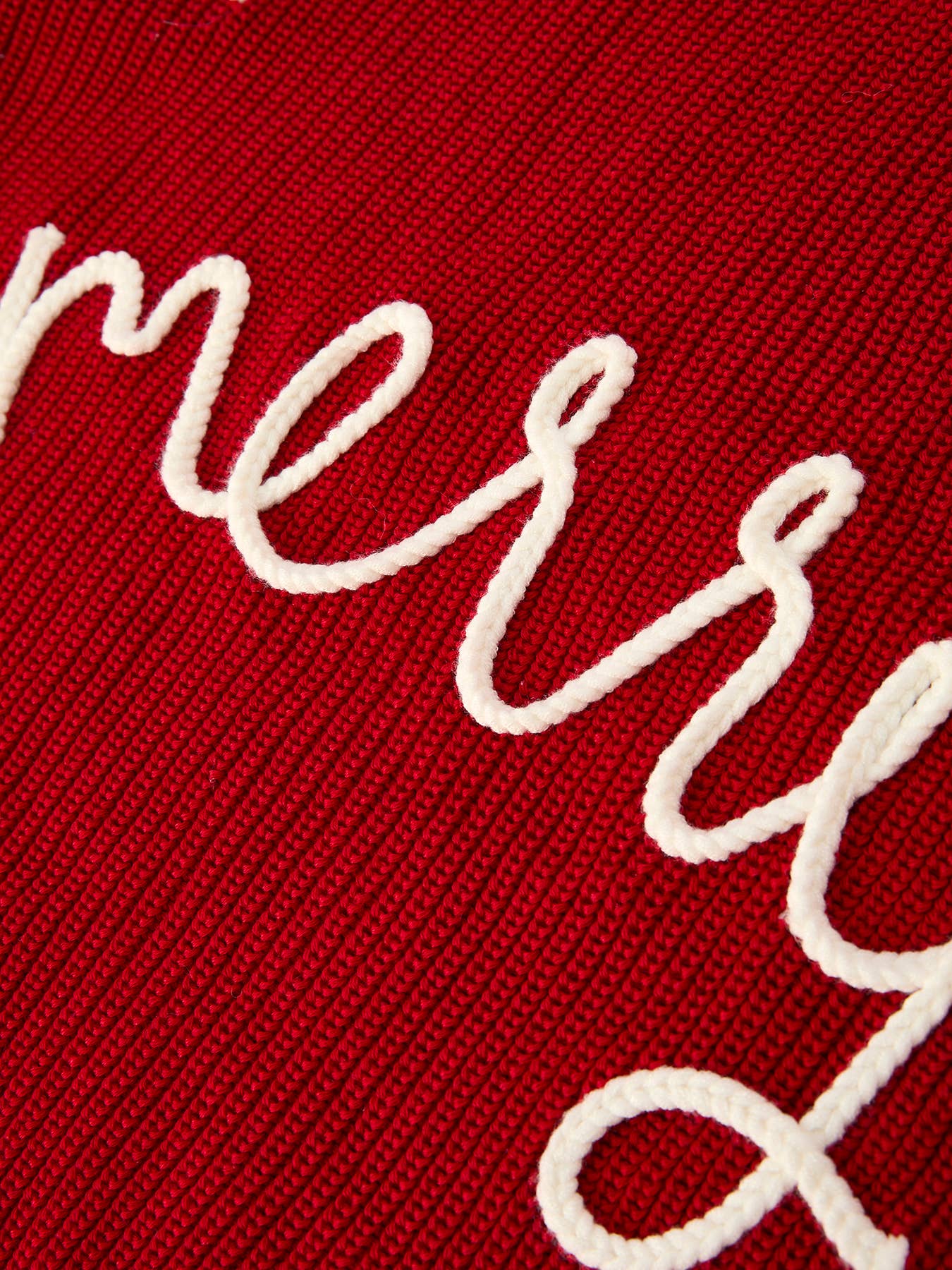 Winter Christmas Red "merry" Pullover Sweater
