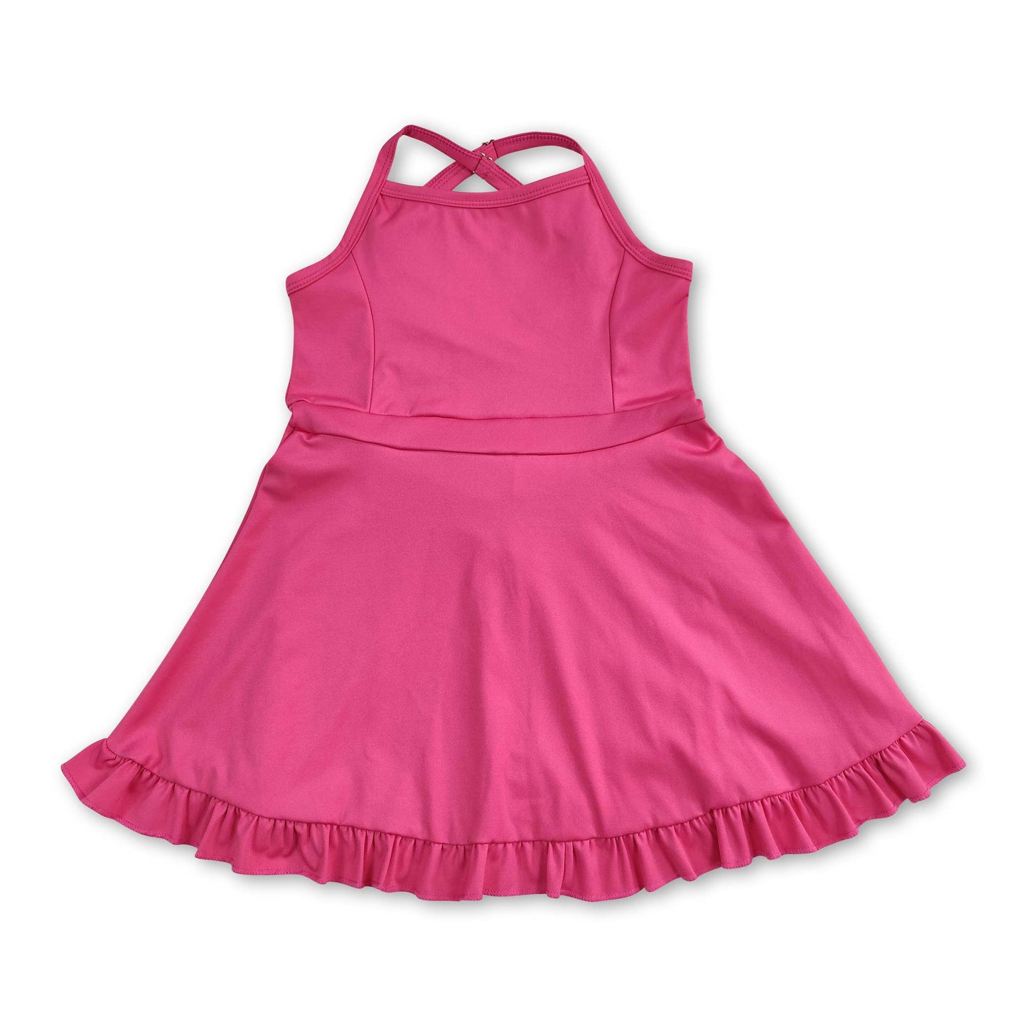 Crisscross straps ruffle girls summer active wear