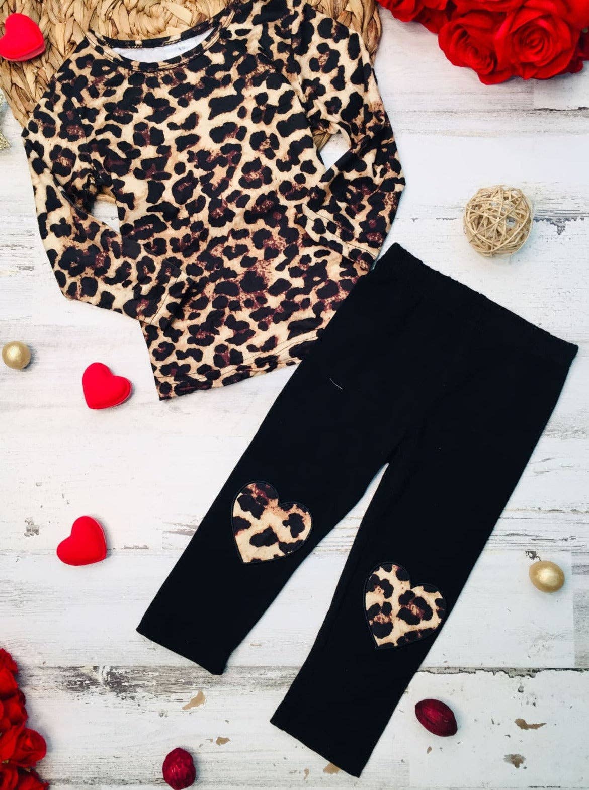 Girls Making Boss Moves Leopard Top, Leggings & Jacket Set