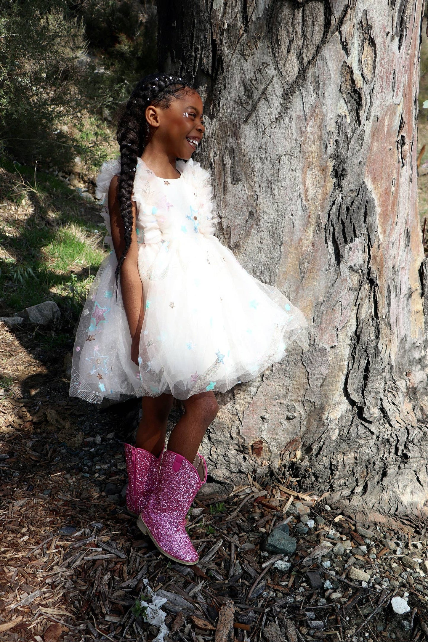 Cream Tulle Star Dress | Birthday Dress