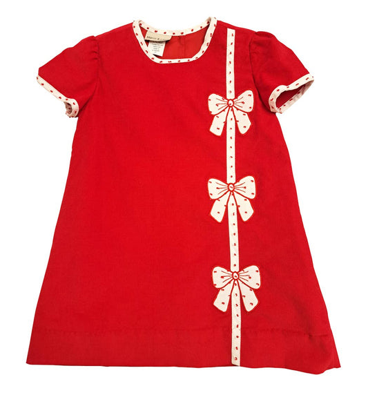 Christmas Red Bows A-line Girl's dress