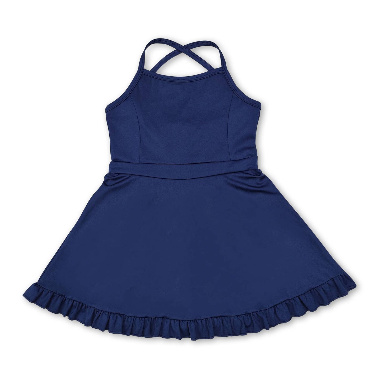 Crisscross straps ruffle girls summer active wear