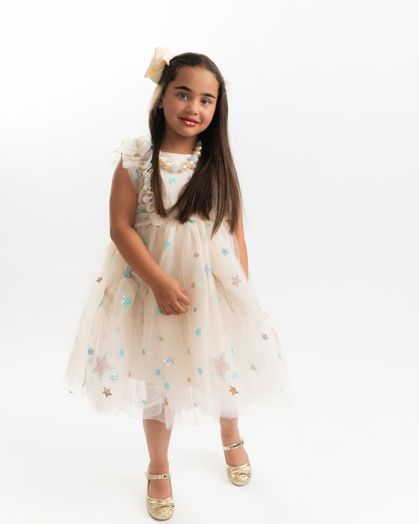 *RESTOCKED*Cream Tulle Star Dress | Birthday Dress