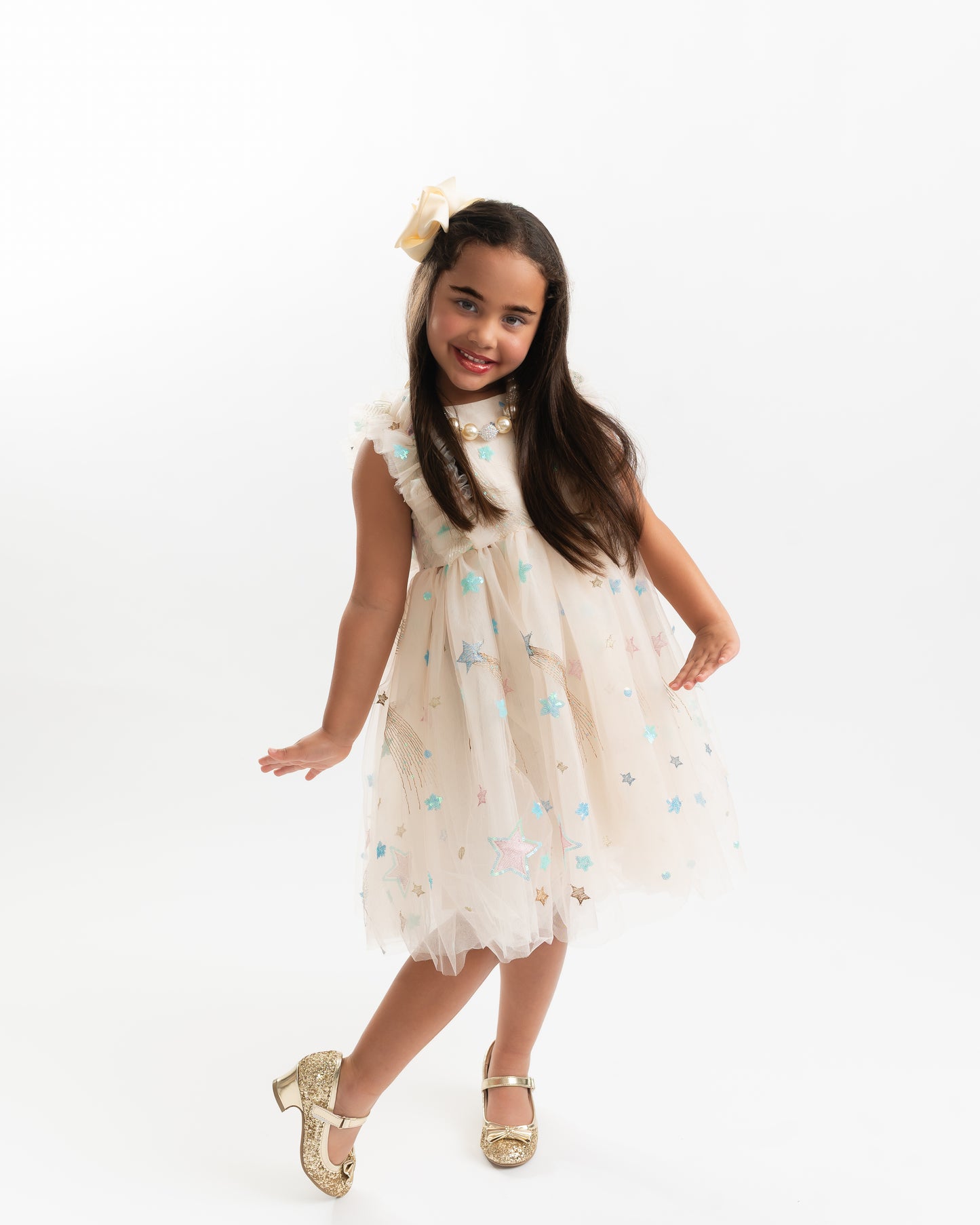 *RESTOCKED*Cream Tulle Star Dress | Birthday Dress