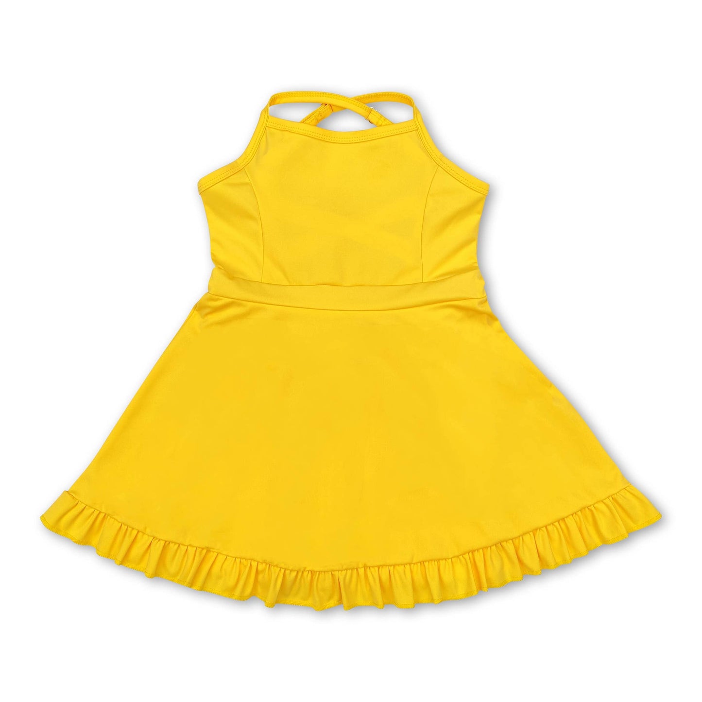 Crisscross straps ruffle girls summer active wear