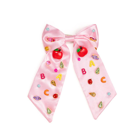 Back To School Cutie Gemstone Hair Bow Clip - Hair Bows