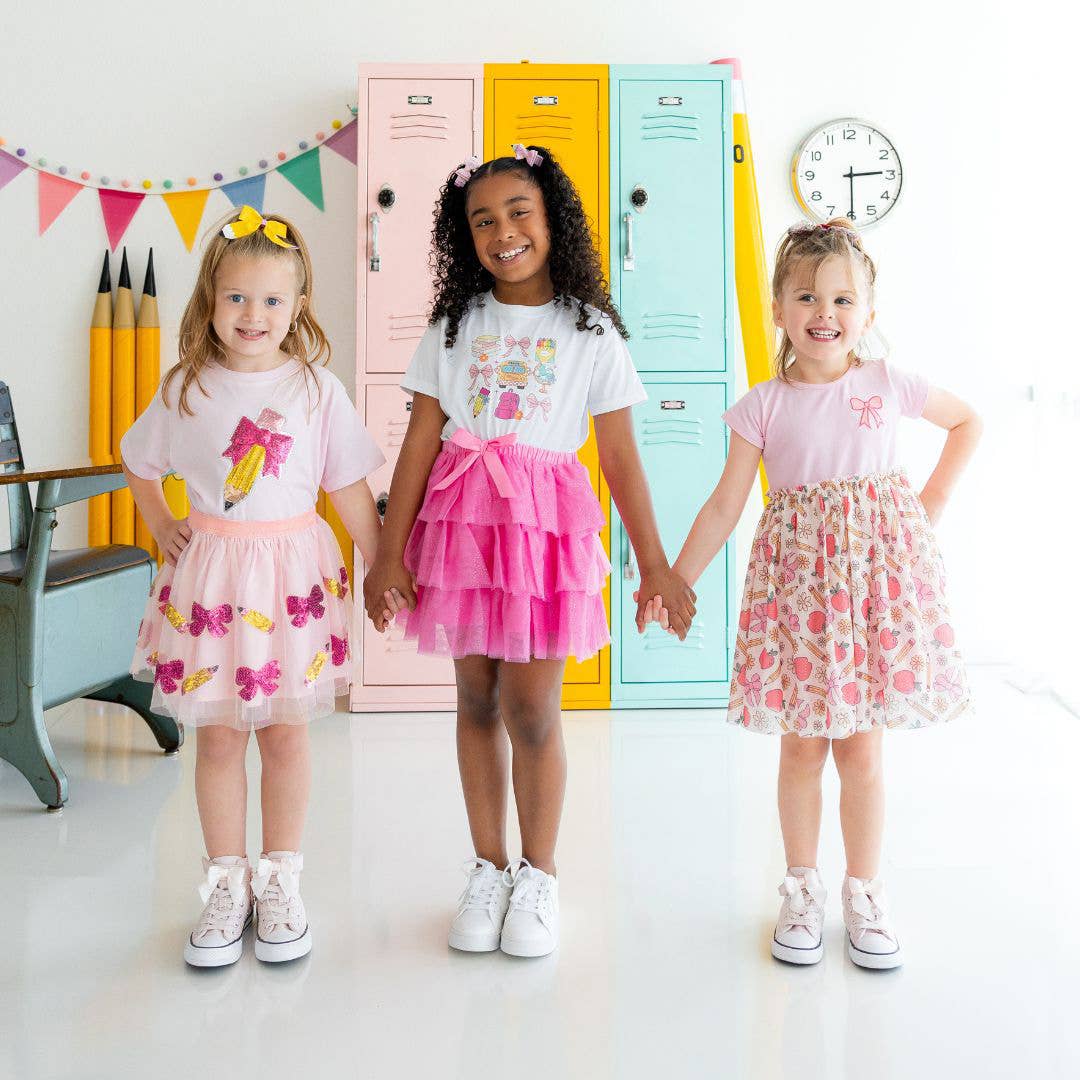 Back to School Cutie Sequin Tutu - Kids Clothing