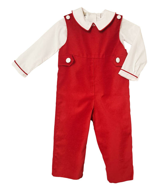 Christmas Red Velvet Collection Boy's Overall Set